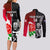 Custom New Zealand And England Rugby Couples Matching Long Sleeve Bodycon Dress and Long Sleeve Button Shirt 2023 World Cup All Black Combine Red Roses LT14 - Polynesian Pride