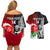 Custom New Zealand And England Rugby Couples Matching Off Shoulder Short Dress and Hawaiian Shirt 2023 World Cup All Black Combine Red Roses LT14 - Polynesian Pride