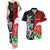 Custom New Zealand And England Rugby Couples Matching Tank Maxi Dress and Hawaiian Shirt 2023 World Cup All Black Combine Red Roses LT14 Black - Polynesian Pride