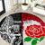 Custom New Zealand And England Rugby Round Carpet 2023 World Cup All Black Combine Red Roses LT14 Black - Polynesian Pride