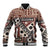 Bula Fiji Baseball Jacket Unique Masi Tapa Pattern LT14 Unisex Brown - Polynesian Pride