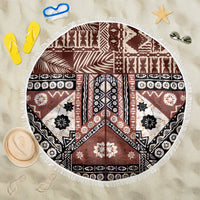 Bula Fiji Beach Blanket Unique Masi Tapa Pattern LT14 One Size 150cm Brown - Wonder Print Shop