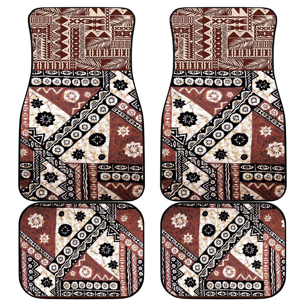 Bula Fiji Car Mats Unique Masi Tapa Pattern LT14 - Polynesian Pride