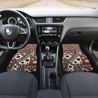 Bula Fiji Car Mats Unique Masi Tapa Pattern LT14 Set 2pcs - Front Brown - Polynesian Pride