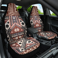 Bula Fiji Car Seat Cover Unique Masi Tapa Pattern LT14 One Size Brown - Polynesian Pride