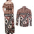 Bula Fiji Couples Matching Off Shoulder Maxi Dress and Long Sleeve Button Shirt Unique Masi Tapa Pattern LT14 - Polynesian Pride