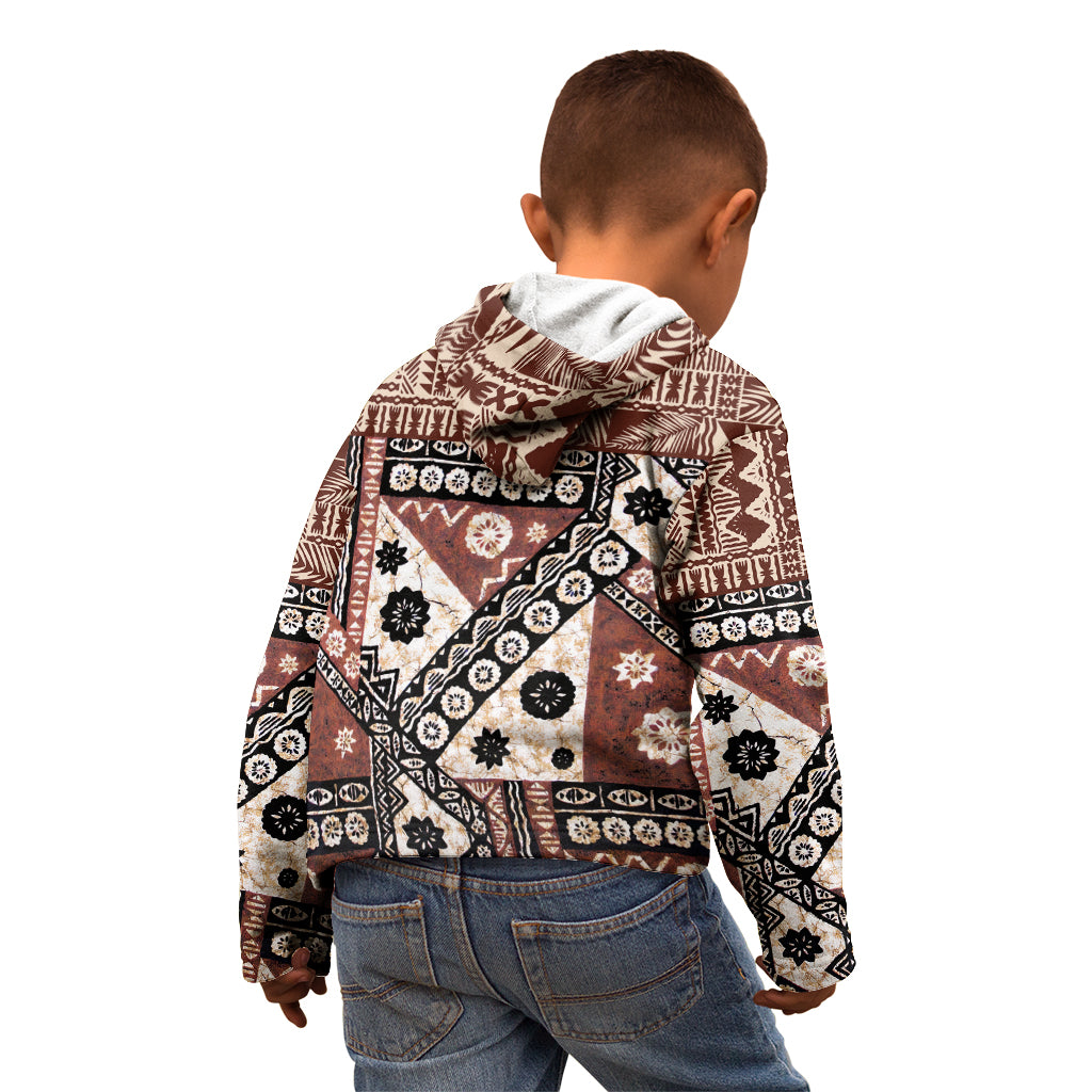 Bula Fiji Kid Hoodie Unique Masi Tapa Pattern LT14 - Polynesian Pride