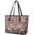 Bula Fiji Leather Tote Bag Unique Masi Tapa Pattern LT14