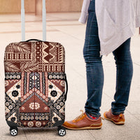 Bula Fiji Luggage Cover Unique Masi Tapa Pattern LT14 Brown - Polynesian Pride