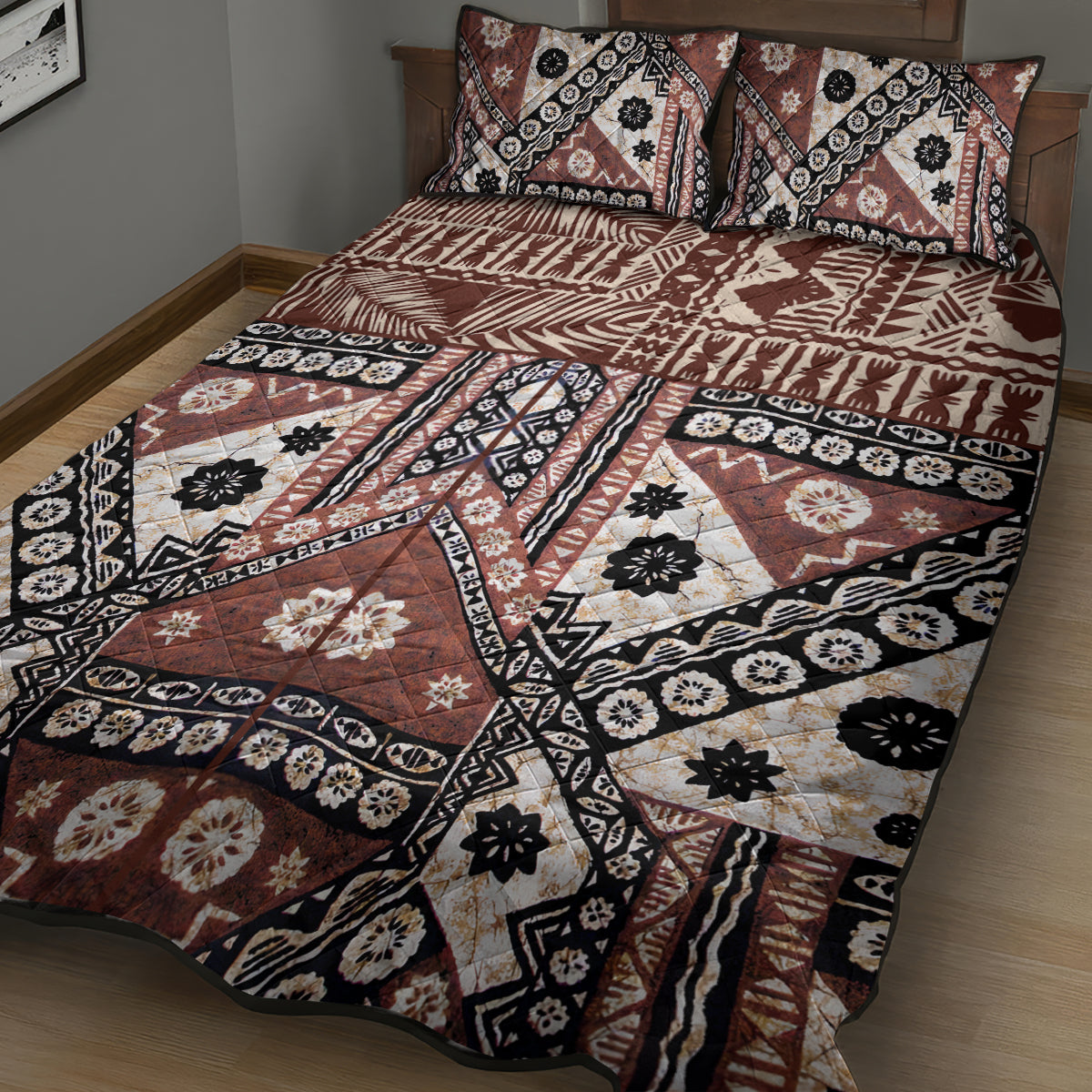 Bula Fiji Quilt Bed Set Unique Masi Tapa Pattern LT14 - Polynesian Pride