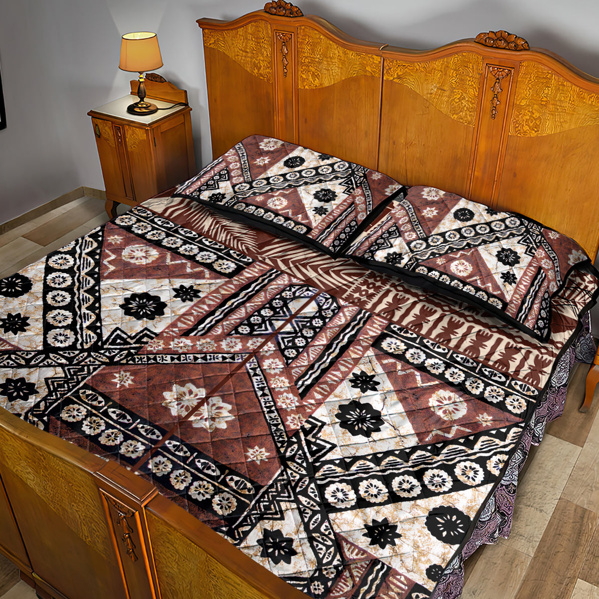 Bula Fiji Quilt Bed Set Unique Masi Tapa Pattern LT14 - Polynesian Pride