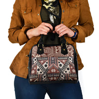 Bula Fiji Shoulder Handbag Unique Masi Tapa Pattern LT14 - Polynesian Pride