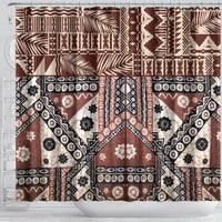 Bula Fiji Shower Curtain Unique Masi Tapa Pattern LT14 - Polynesian Pride