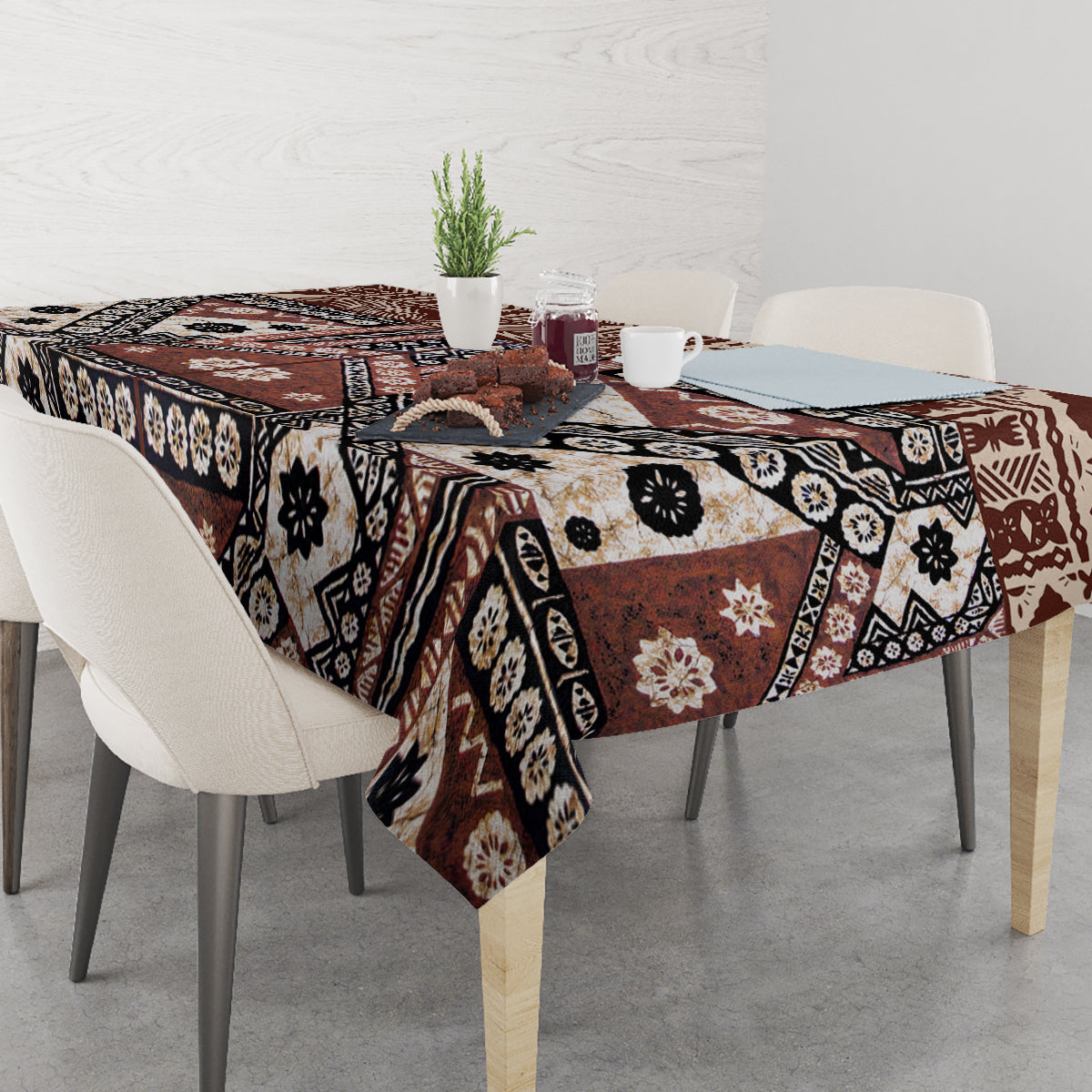 Bula Fiji Tablecloth Unique Masi Tapa Pattern LT14 - Polynesian Pride