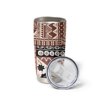 Bula Fiji Tumbler Cup Unique Masi Tapa Pattern LT14 - Polynesian Pride