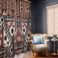 Bula Fiji Window Curtain Unique Masi Tapa Pattern LT14 - Polynesian Pride