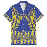 Fakaalofa Lahi Atu Niue Hawaiian Shirt Siapo Pattern With Puakenikeni LT14 Blue - Polynesian Pride