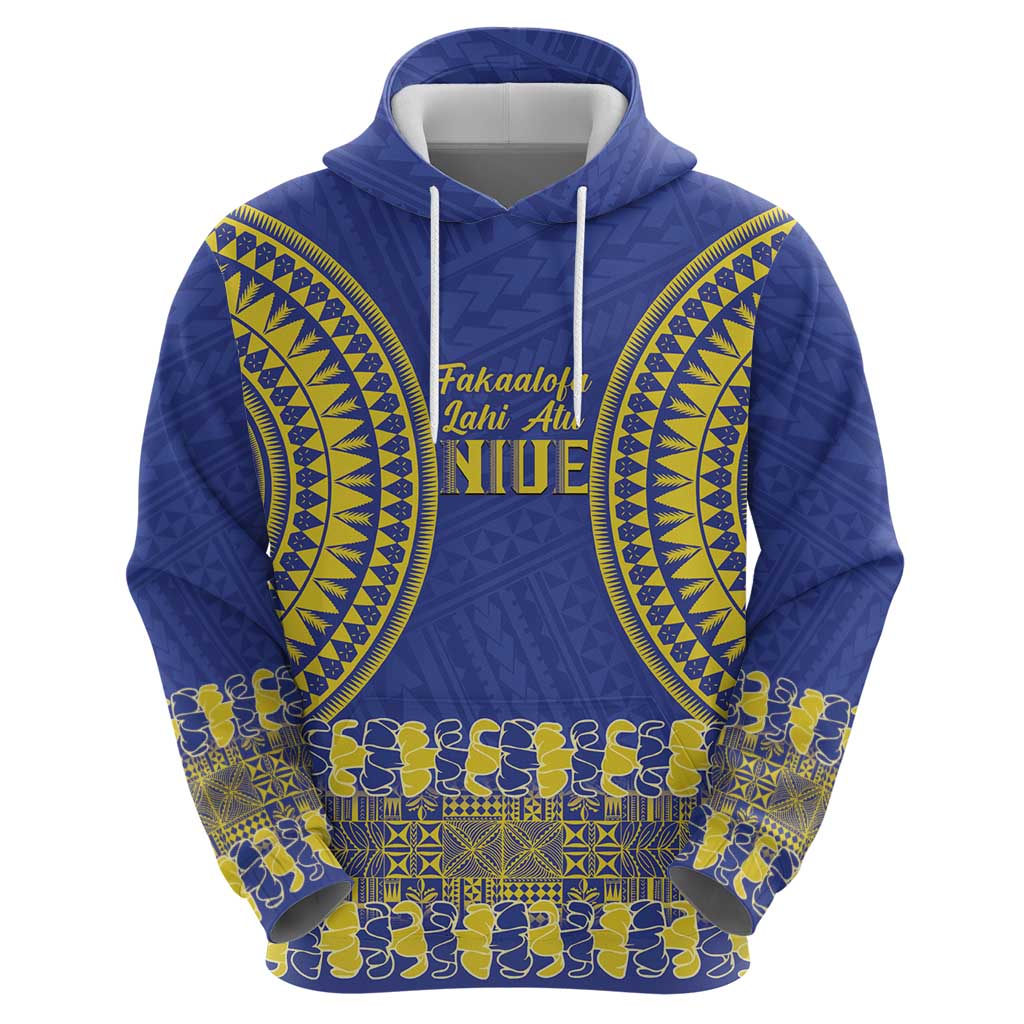 Fakaalofa Lahi Atu Niue Hoodie Siapo Pattern With Puakenikeni LT14 - Polynesian Pride