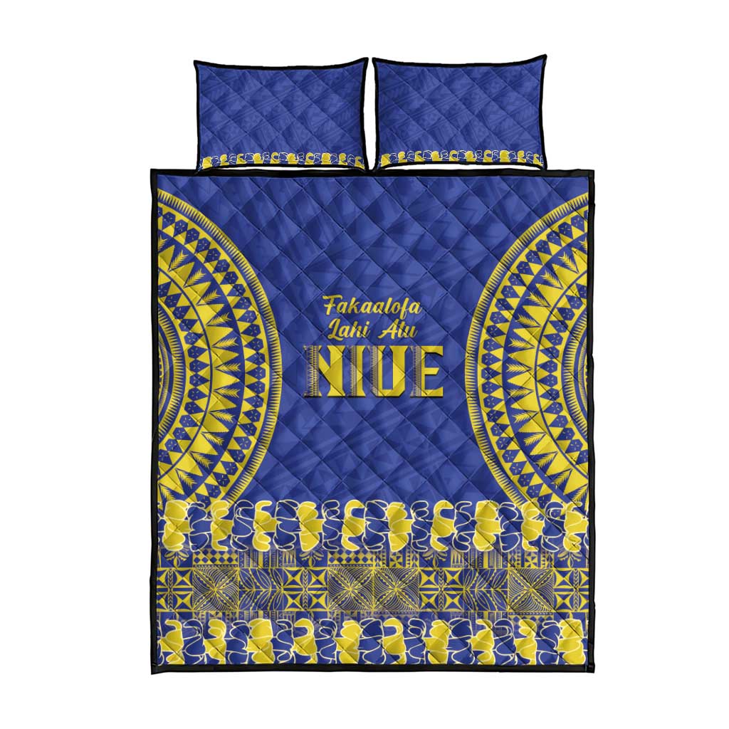 Fakaalofa Lahi Atu Niue Quilt Bed Set Siapo Pattern With Puakenikeni LT14 - Polynesian Pride