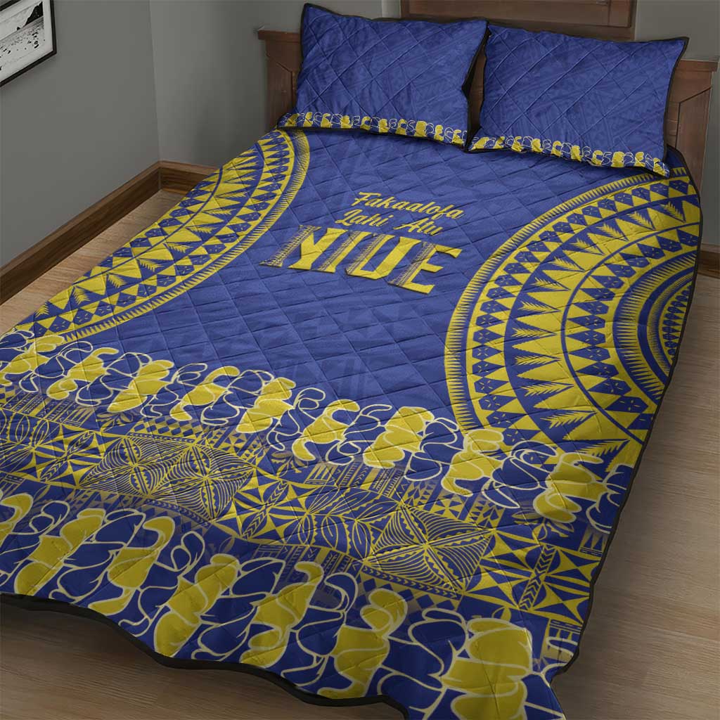 Fakaalofa Lahi Atu Niue Quilt Bed Set Siapo Pattern With Puakenikeni LT14 - Polynesian Pride