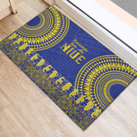 Fakaalofa Lahi Atu Niue Rubber Doormat Siapo Pattern With Puakenikeni LT14 - Polynesian Pride