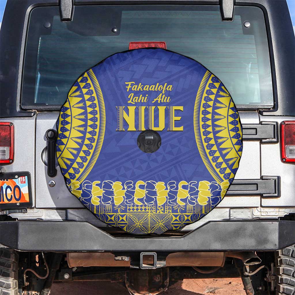 Fakaalofa Lahi Atu Niue Spare Tire Cover Siapo Pattern With Puakenikeni