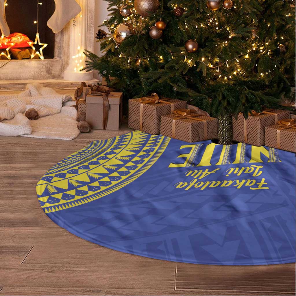 Fakaalofa Lahi Atu Niue Tree Skirt Siapo Pattern With Puakenikeni LT14 - Polynesian Pride