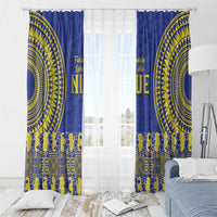 Fakaalofa Lahi Atu Niue Window Curtain Siapo Pattern With Puakenikeni LT14 - Polynesian Pride