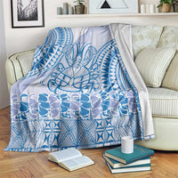 Niue Language Week Blanket The Rock Coconut Crab - Siapo Blue Pastel LT14 Blue - Polynesian Pride