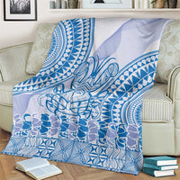 Niue Language Week Blanket The Rock Coconut Crab - Siapo Blue Pastel LT14 - Polynesian Pride