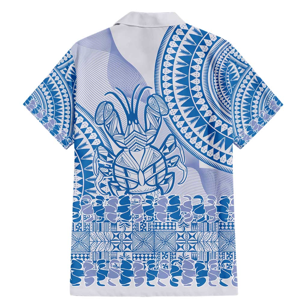 Niue Language Week Hawaiian Shirt The Rock Coconut Crab - Siapo Blue Pastel LT14 - Polynesian Pride