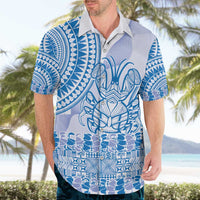 Niue Language Week Hawaiian Shirt The Rock Coconut Crab - Siapo Blue Pastel LT14 - Polynesian Pride