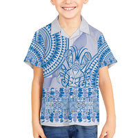 Niue Language Week Hawaiian Shirt The Rock Coconut Crab - Siapo Blue Pastel LT14 - Polynesian Pride