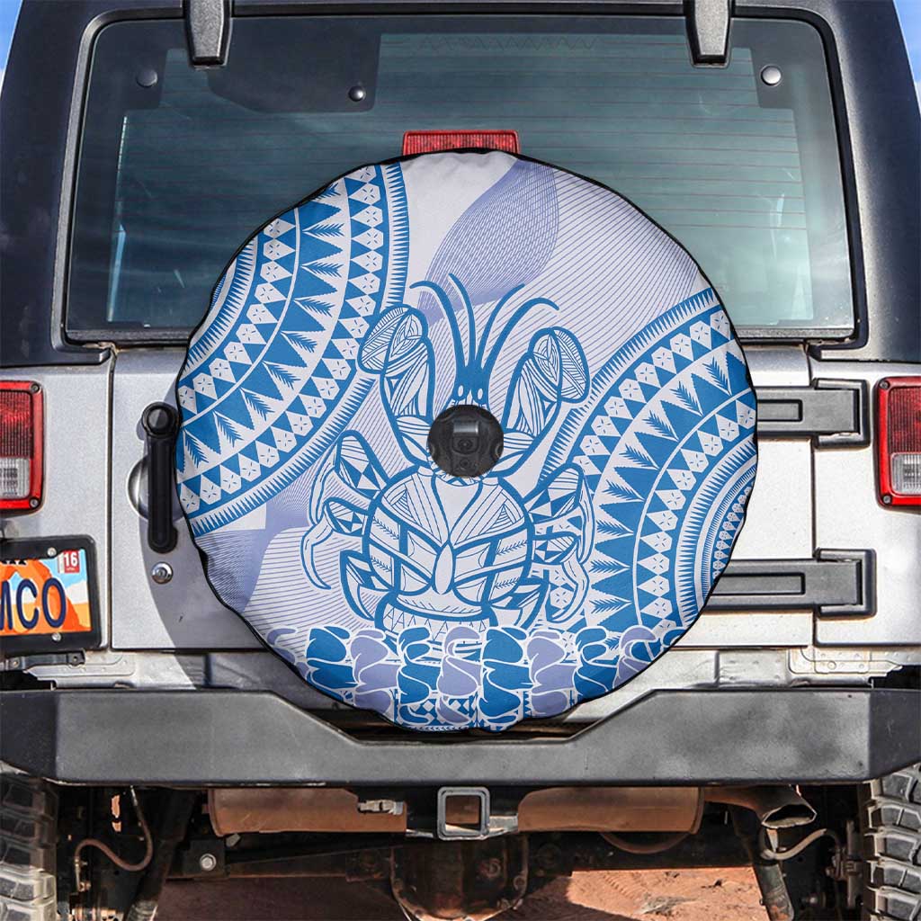 Niue Language Week Spare Tire Cover The Rock Coconut Crab - Siapo Blue Pastel