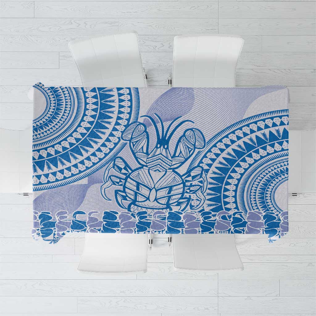 Niue Language Week Tablecloth The Rock Coconut Crab - Siapo Blue Pastel