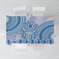 Niue Language Week Tablecloth The Rock Coconut Crab - Siapo Blue Pastel LT14 Blue - Polynesian Pride