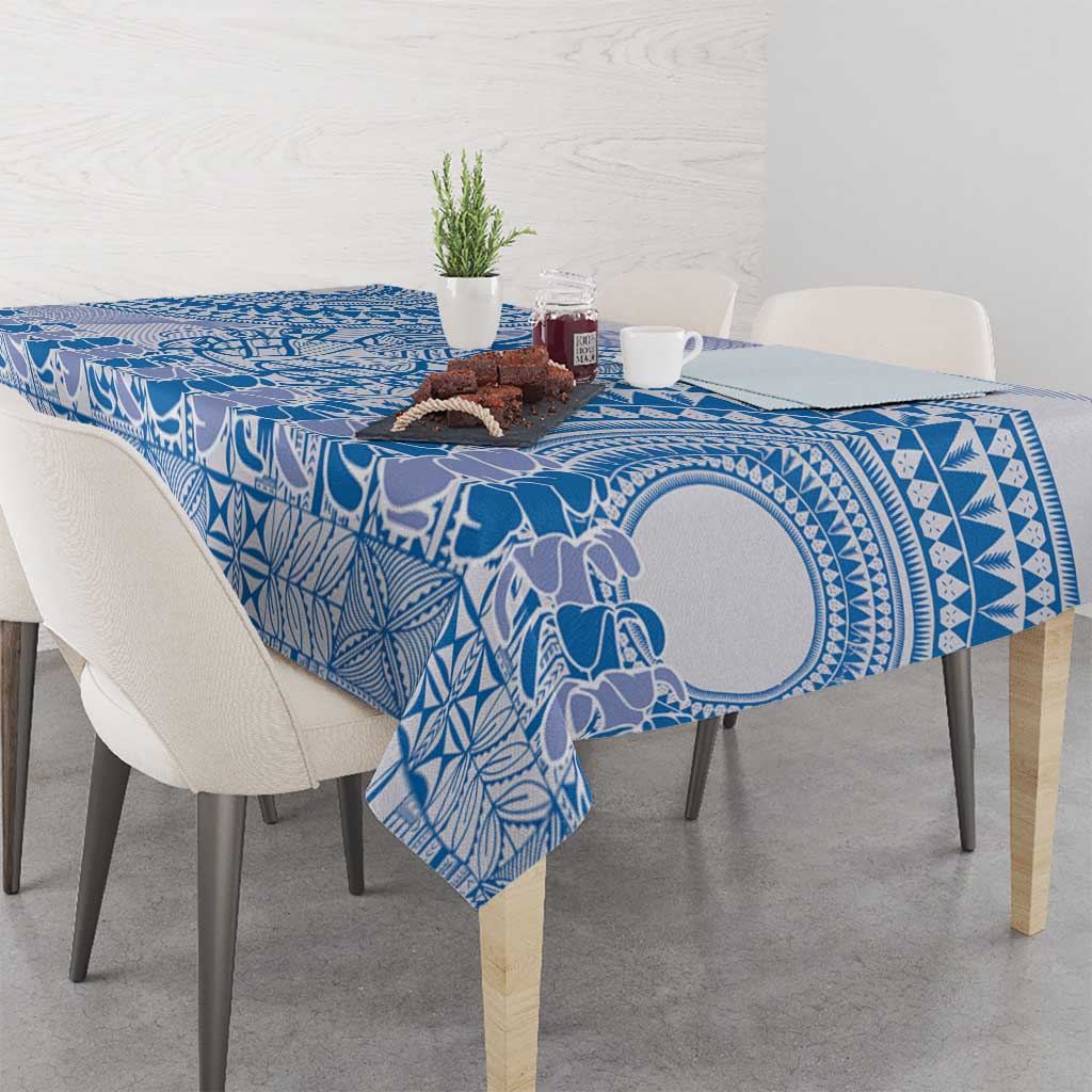 Niue Language Week Tablecloth The Rock Coconut Crab - Siapo Blue Pastel LT14 - Polynesian Pride