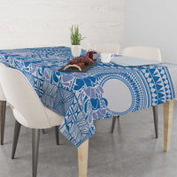 Niue Language Week Tablecloth The Rock Coconut Crab - Siapo Blue Pastel LT14 - Polynesian Pride