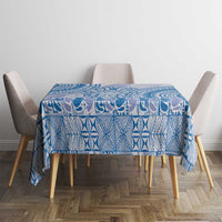 Niue Language Week Tablecloth The Rock Coconut Crab - Siapo Blue Pastel LT14 - Polynesian Pride