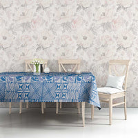 Niue Language Week Tablecloth The Rock Coconut Crab - Siapo Blue Pastel LT14 - Polynesian Pride