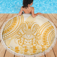 Niue Language Week Beach Blanket The Rock Coconut Crab - Siapo Gold Pastel LT14 - Polynesian Pride