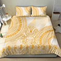 Niue Language Week Bedding Set The Rock Coconut Crab - Siapo Gold Pastel LT14 - Polynesian Pride