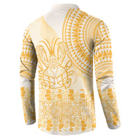 Niue Language Week Button Sweatshirt The Rock Coconut Crab - Siapo Gold Pastel LT14 - Polynesian Pride