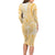 Niue Language Week Family Matching Long Sleeve Bodycon Dress and Hawaiian Shirt The Rock Coconut Crab - Siapo Gold Pastel