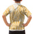 Niue Language Week Family Matching Off Shoulder Short Dress and Hawaiian Shirt The Rock Coconut Crab - Siapo Gold Pastel