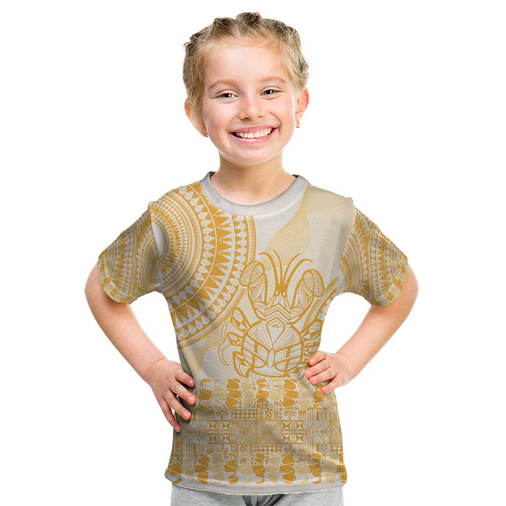 Niue Language Week Kid T Shirt The Rock Coconut Crab - Siapo Gold Pastel