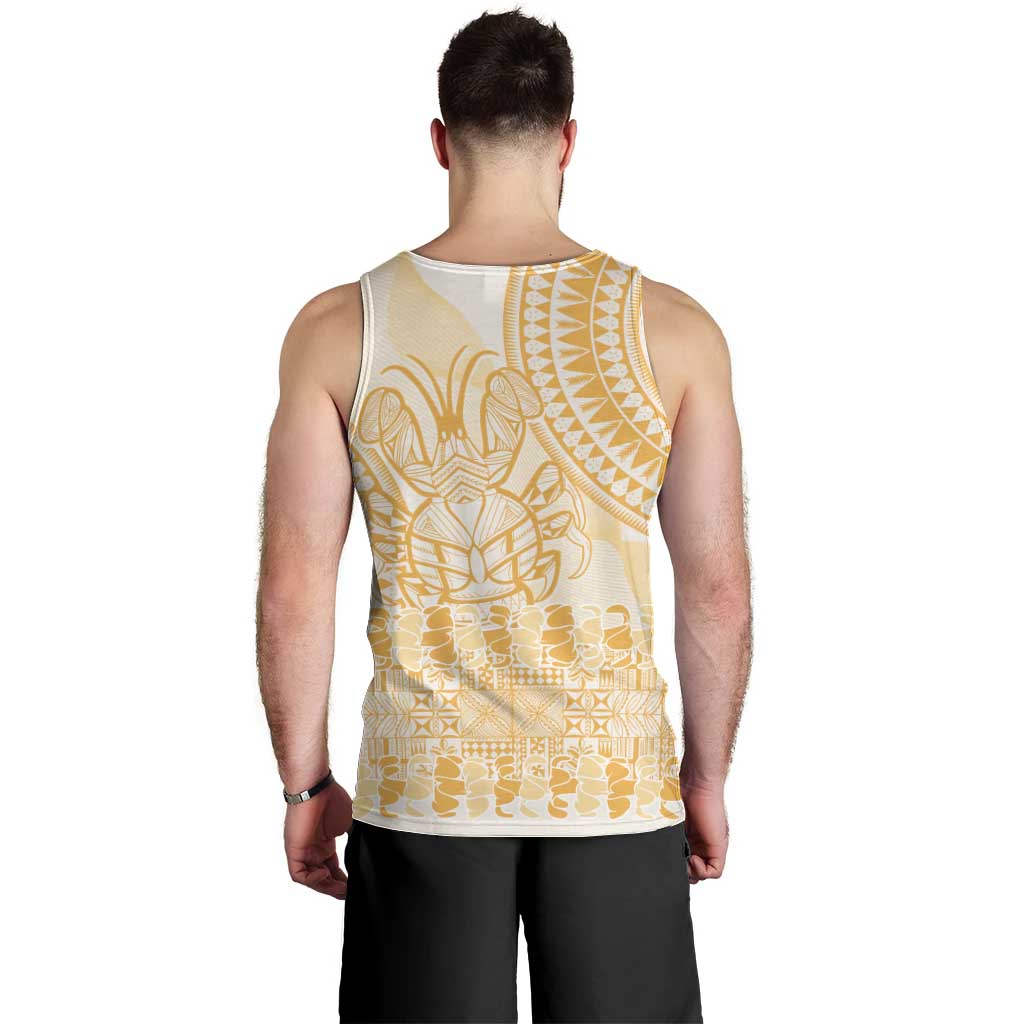 Niue Language Week Men Tank Top The Rock Coconut Crab - Siapo Gold Pastel LT14 - Polynesian Pride