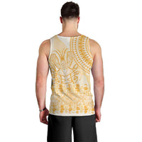 Niue Language Week Men Tank Top The Rock Coconut Crab - Siapo Gold Pastel LT14 - Polynesian Pride