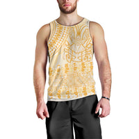 Niue Language Week Men Tank Top The Rock Coconut Crab - Siapo Gold Pastel LT14 - Polynesian Pride