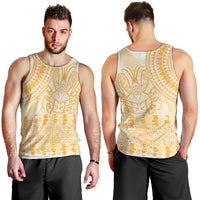 Niue Language Week Men Tank Top The Rock Coconut Crab - Siapo Gold Pastel LT14 - Polynesian Pride